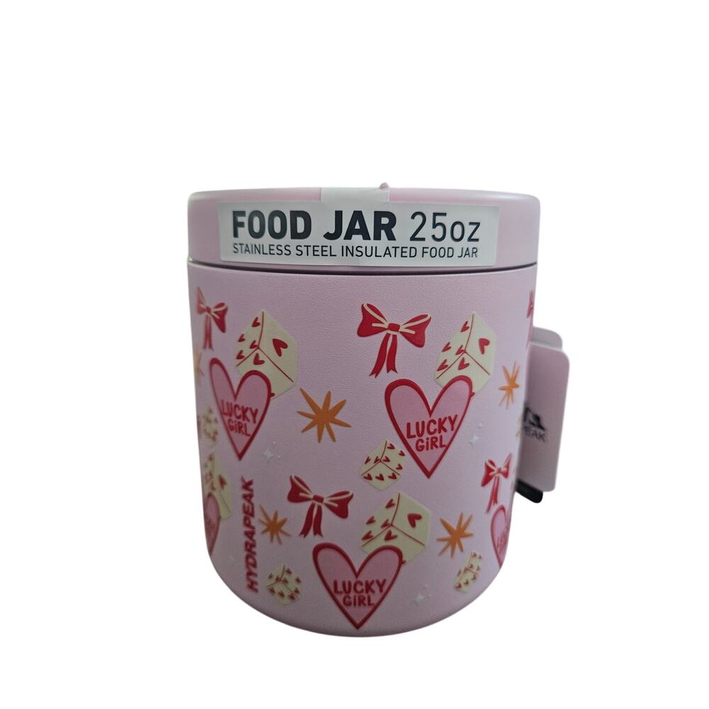 Hydrapeak 25 oz Thermos Food Jar Wide Mouth Leak-Proof Soup Thermos NEW Hearts